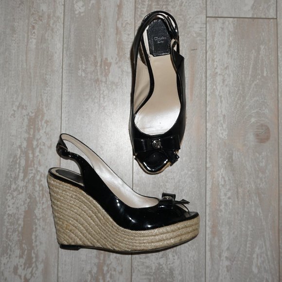 CHRISTIAN DIOR ESPADRILLE PLATFORM SANDALS - Picture 2 of 6